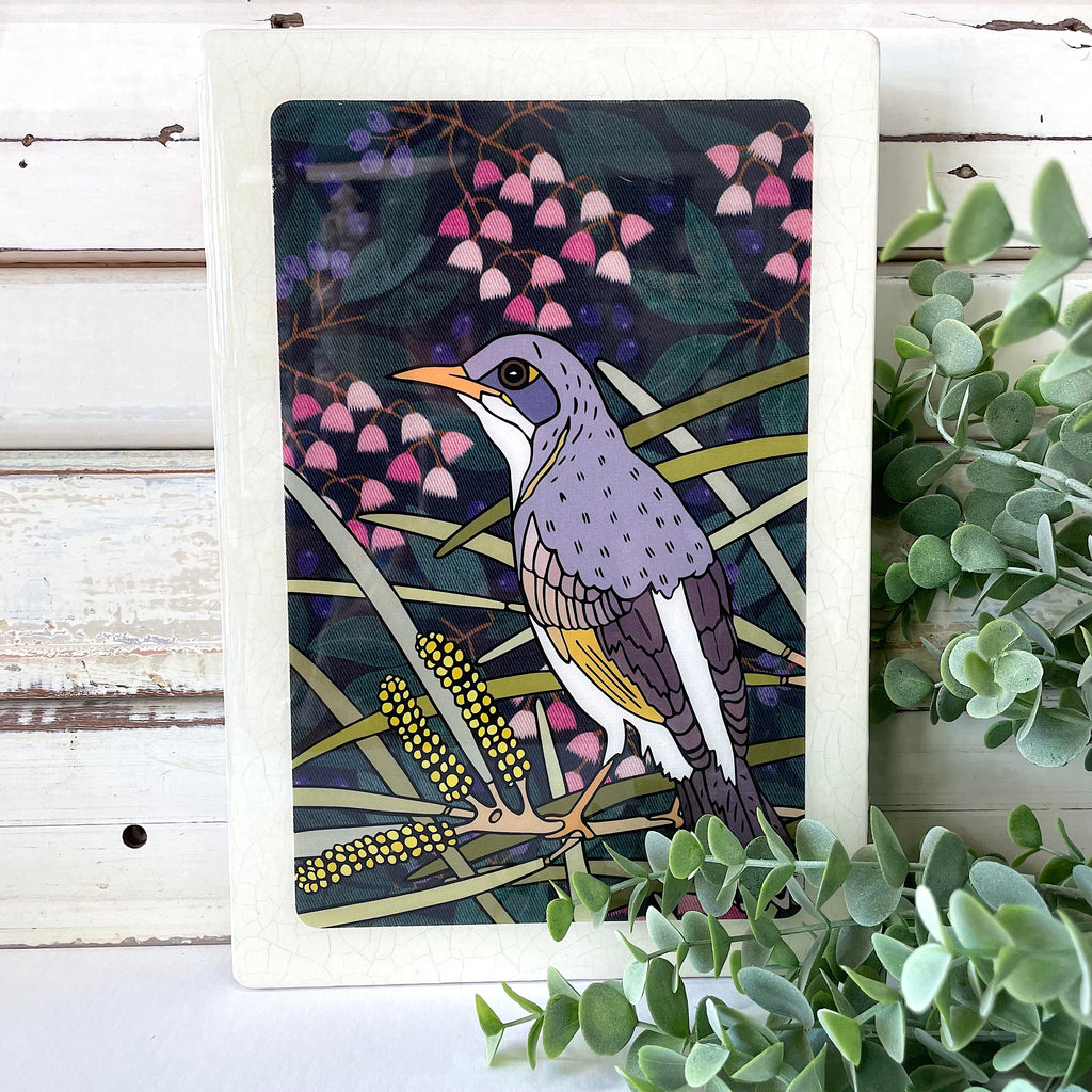 The Maxi Woodblock is a combination of hand drawn & printed illustrations mixed with a dash of beautiful fabrics, mixed media, wood & resin. You can hang your Lost & Found Art Co woodblock on the wall or stand it in amongst your treasures or indoor plants for a pop of unexpected colour. 