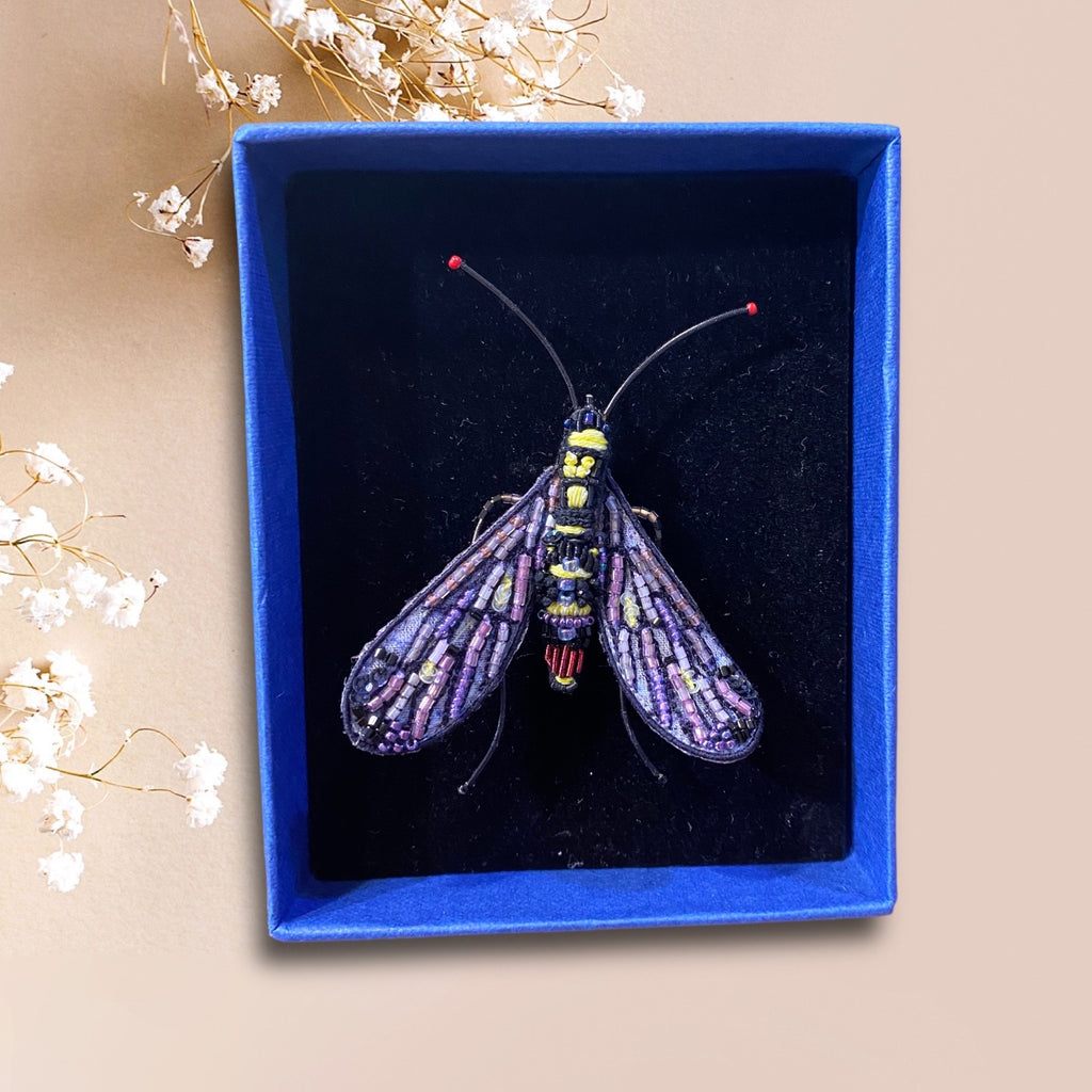 Trovelore Brooch, hand made in India, beautiful design, scorpionfly