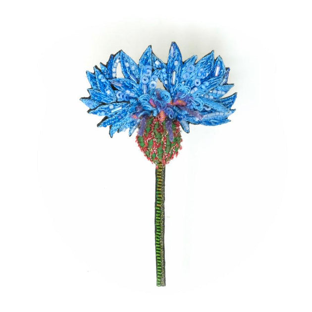 Trovelore Blue Cornflower Brooch made by hand
